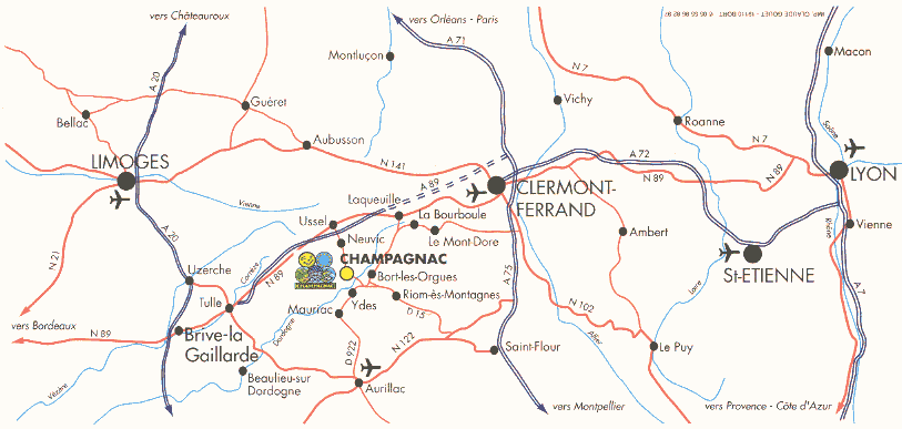 Situation géographique de Champagnac